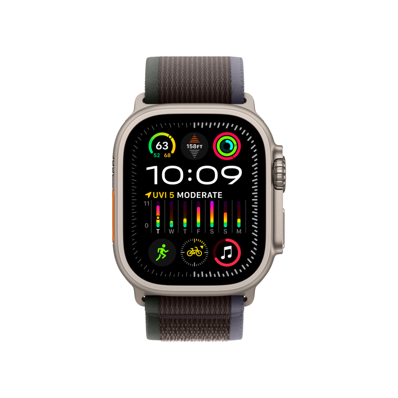 Apple Watch Ultra 2 GPS + Cellular, 49 мм, корпус из титана, ремешок Trail синего/черного цвета, размер размер M/L