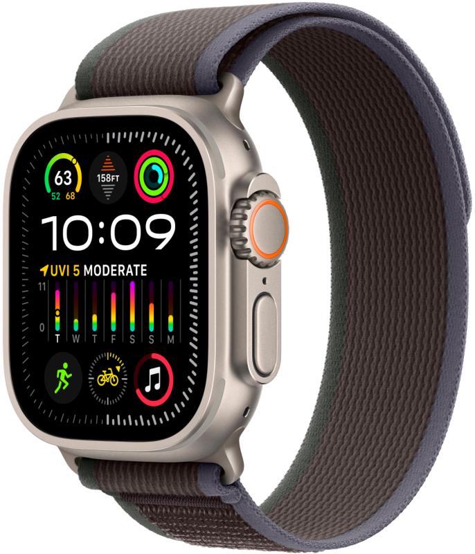 Apple Watch Ultra 2 GPS + Cellular, 49 мм, корпус из титана, ремешок Trail синего/черного цвета, размер размер M/L