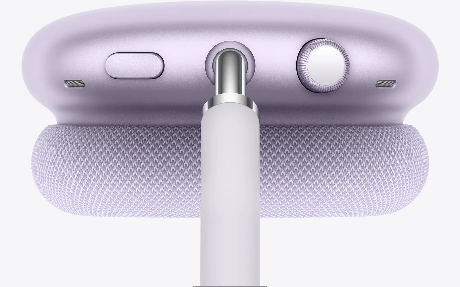 Кнопка режимов прослушивания и Digital Crown на чашке AirPods Max 2 фиолетового цвета