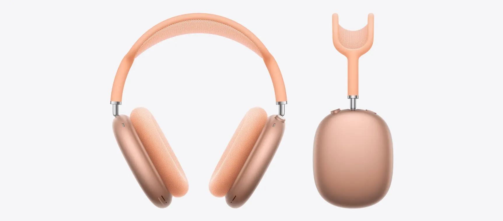 AirPods Max 2, цвет оранжевый (Orange): спереди и сбоку