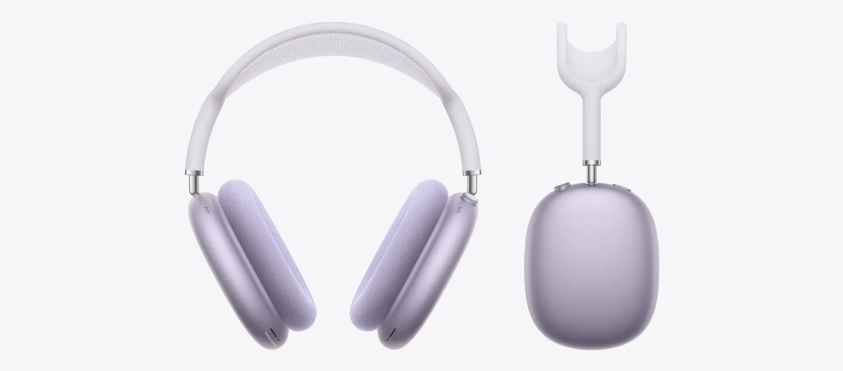 AirPods Max 2, цвет фиолетовый (Purple): спереди и сбоку