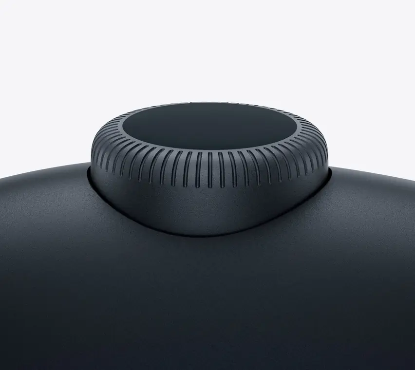 AirPods Max 2, цвет полуночный чёрный (Midnight): Digital Crown крупным планом