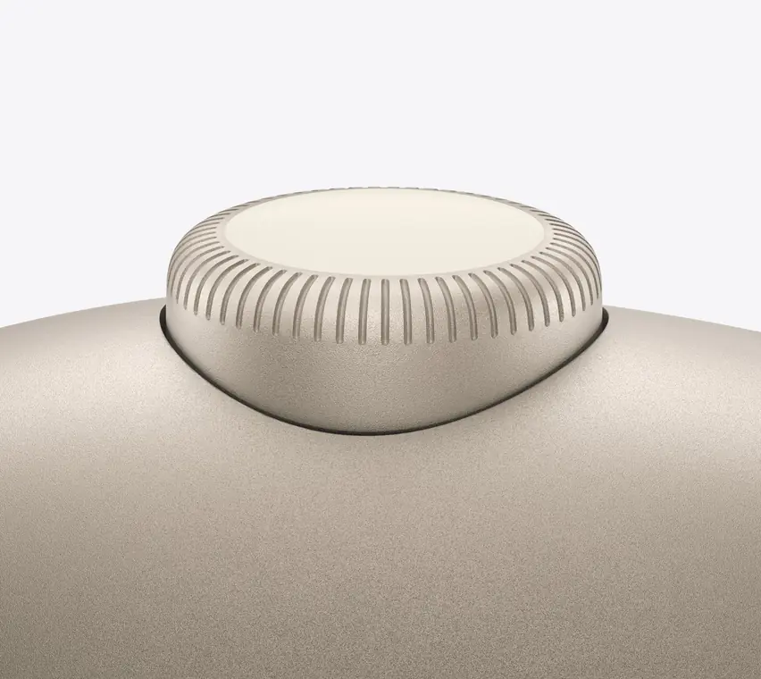 AirPods Max 2, цвет сияющая звезда (Starlight): Digital Crown крупным планом