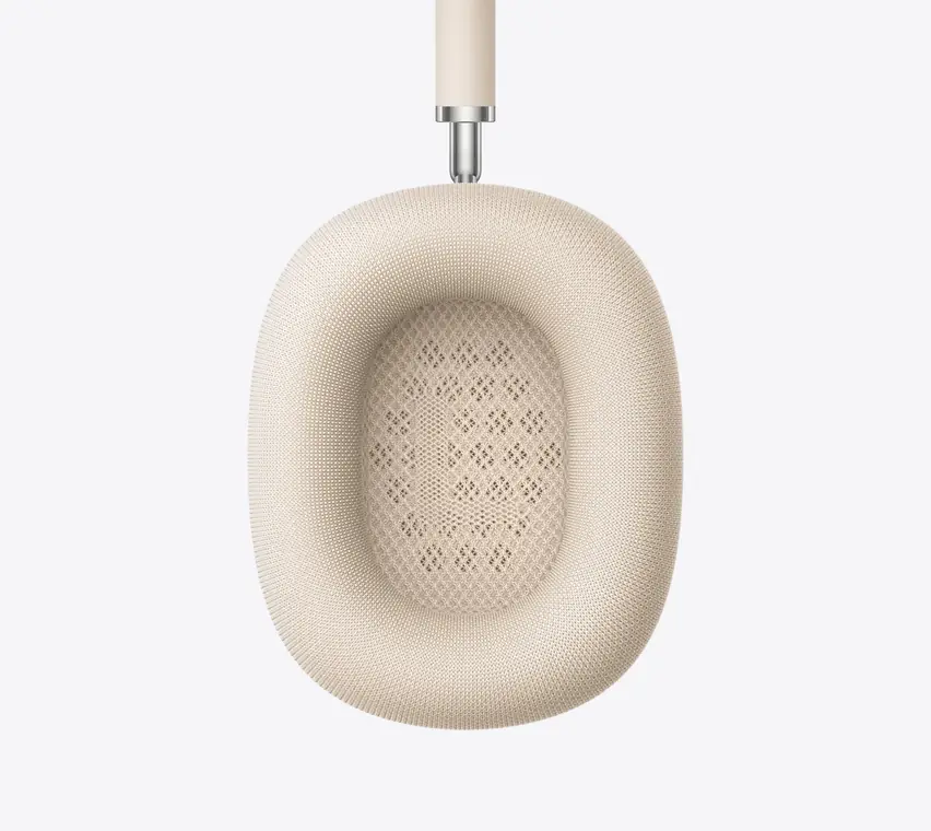 AirPods Max 2, цвет сияющая звезда (Starlight): амбушюр крупным планом