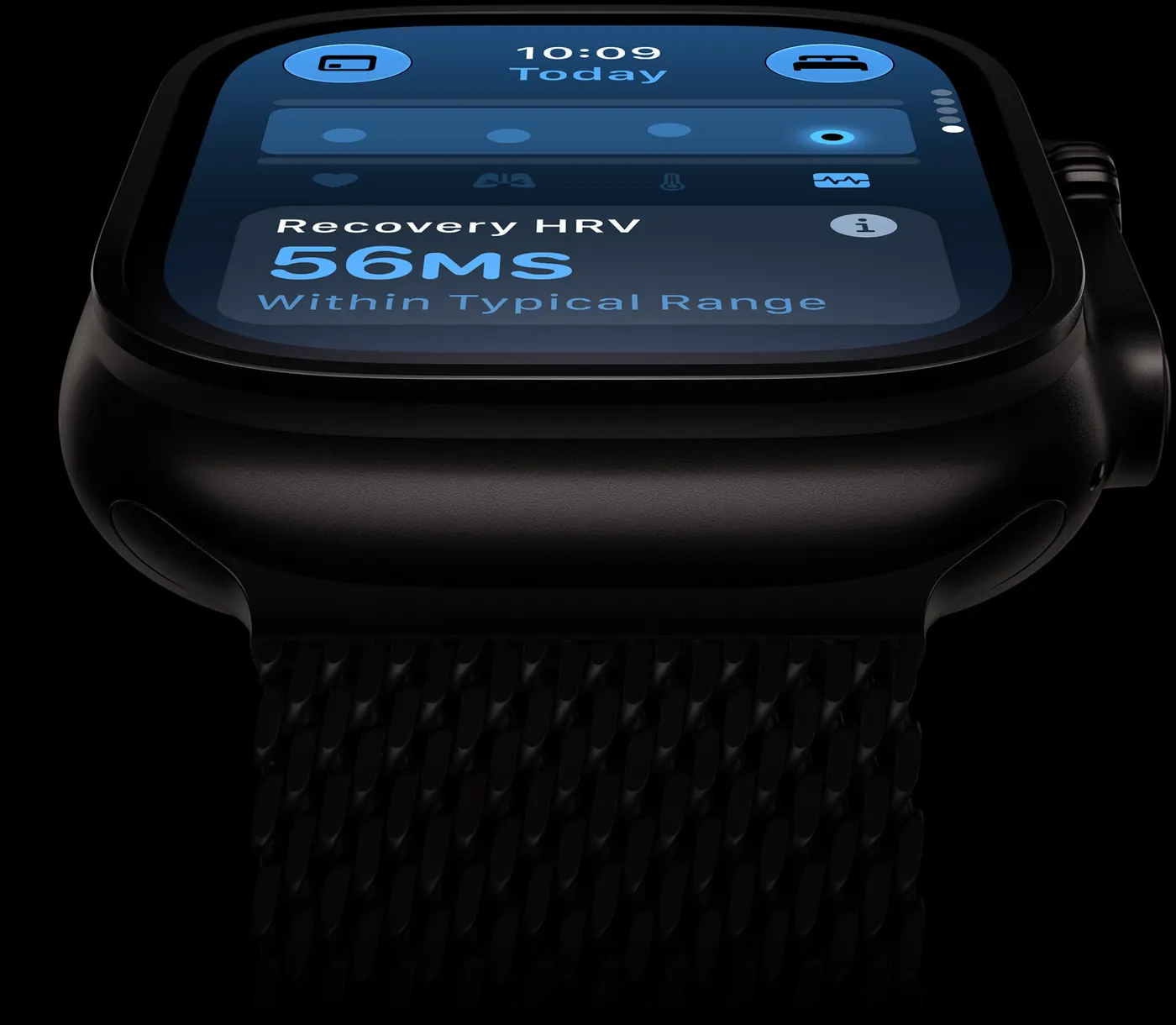 Вариабельность пульса при восстановлении на экране Apple Watch Ultra 4