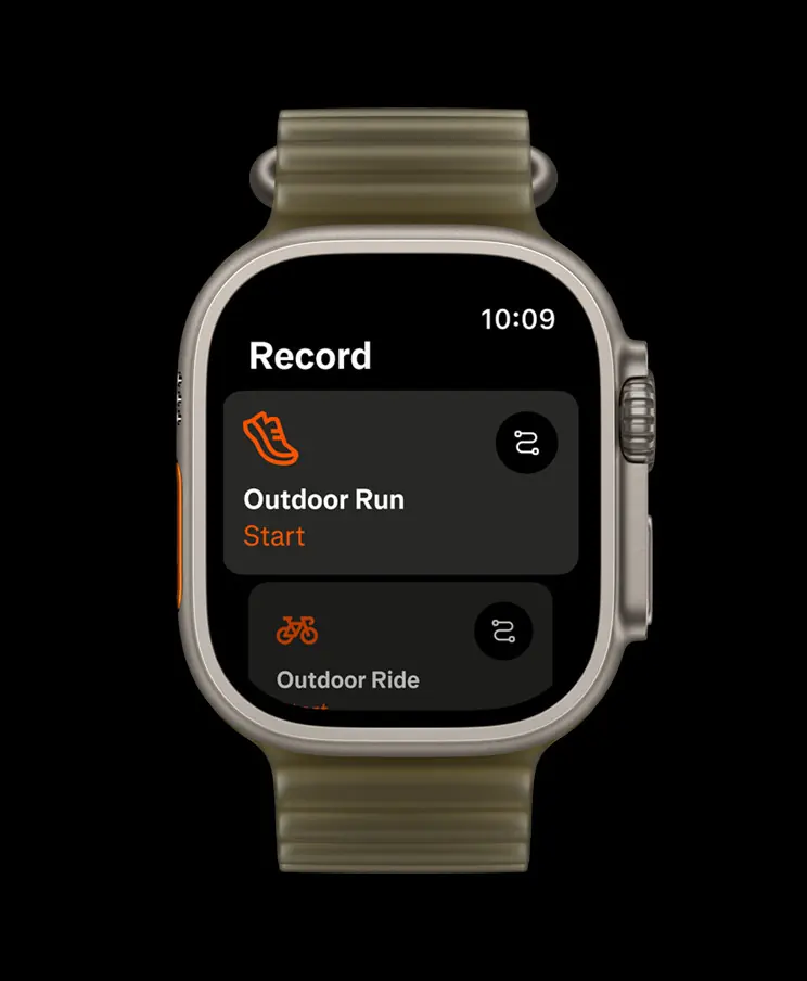 Запись пробежки в Strava на экране часов