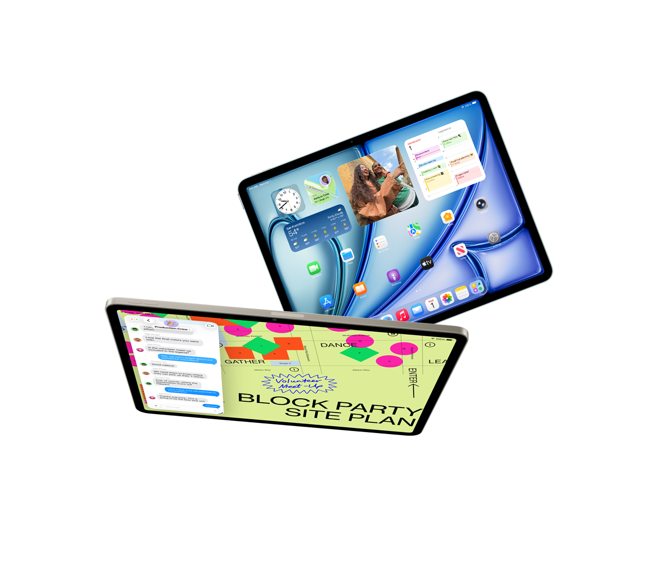 Два iPad Air с iPadOS на экране