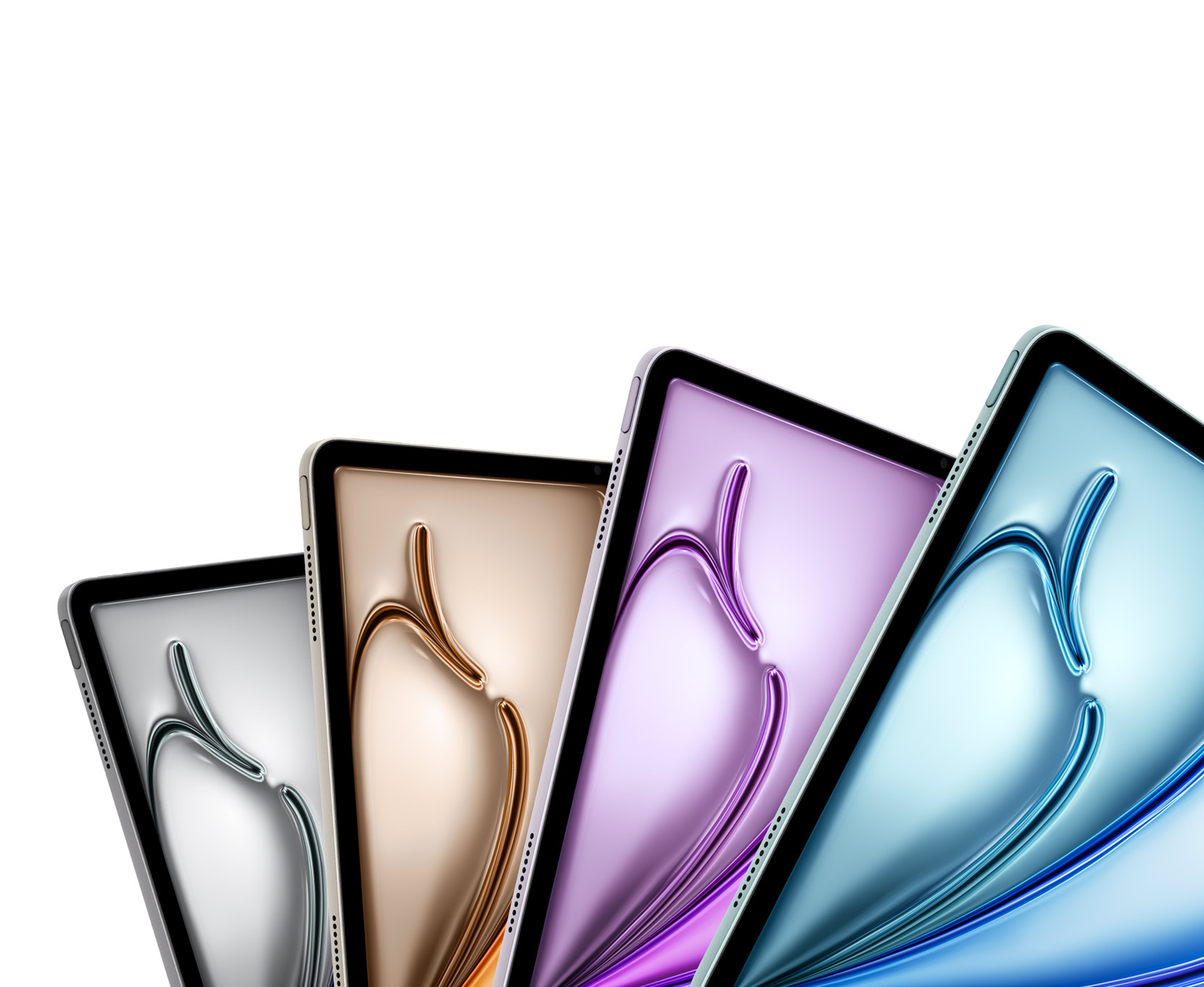 Экраны iPad Air всех четырёх цветов