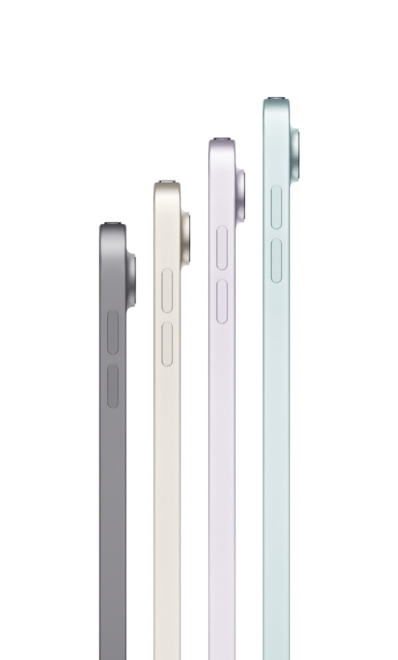 iPad Air всех четырёх цветов сбоку