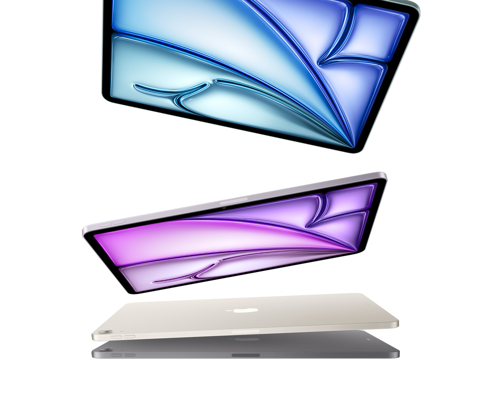iPad Air всех четырёх цветов в полёте