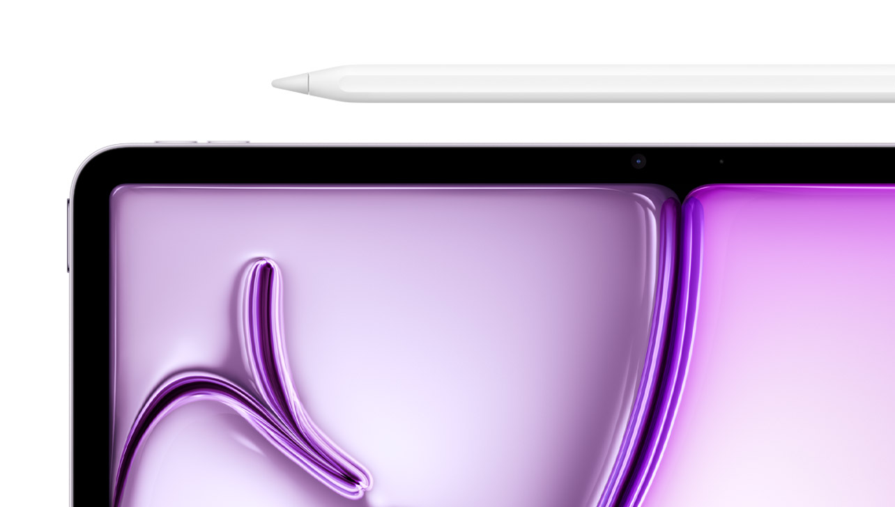 Экран iPad Air фиолетовый (Purple) и Apple Pencil