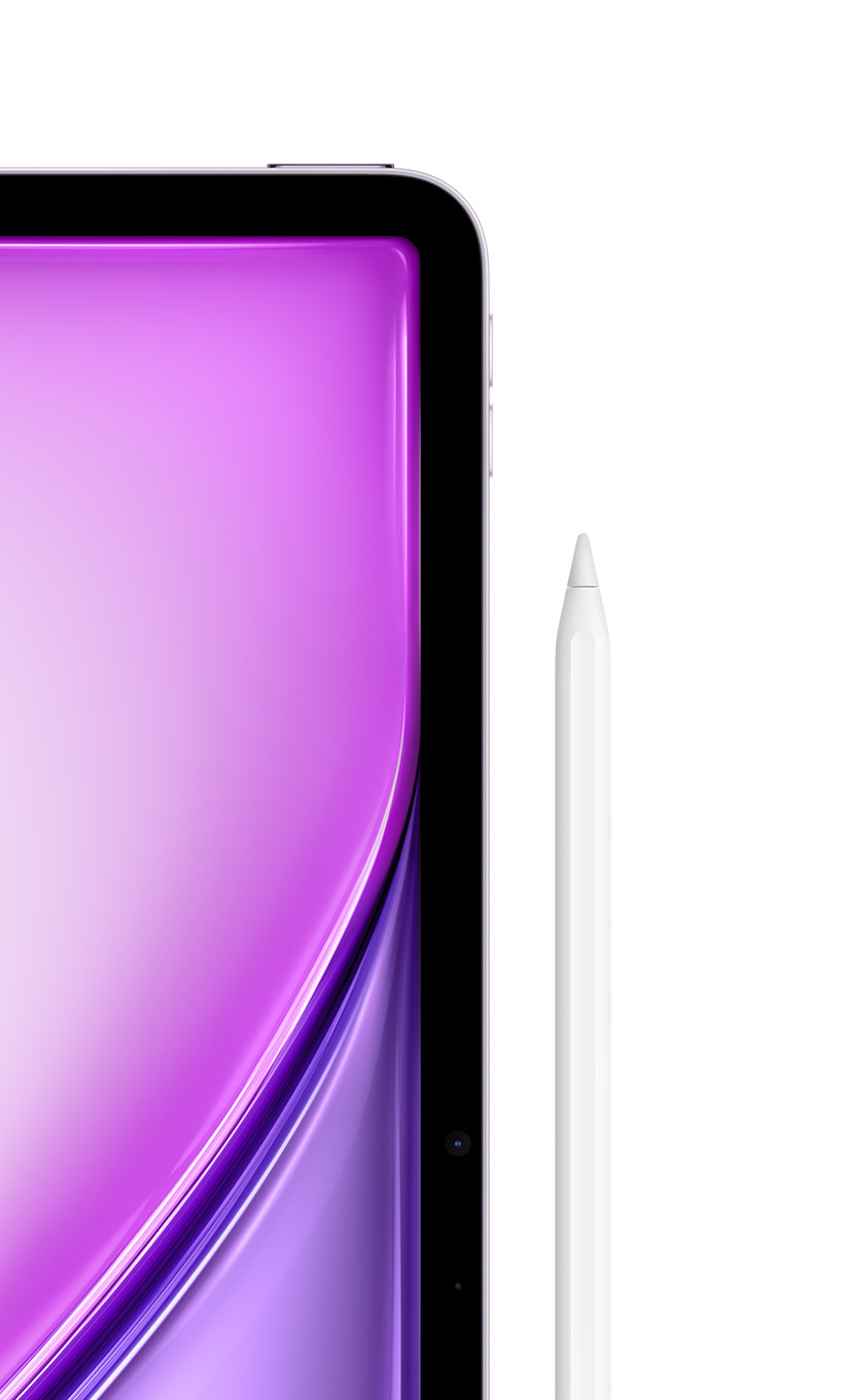 Экран iPad Air фиолетовый (Purple) и Apple Pencil