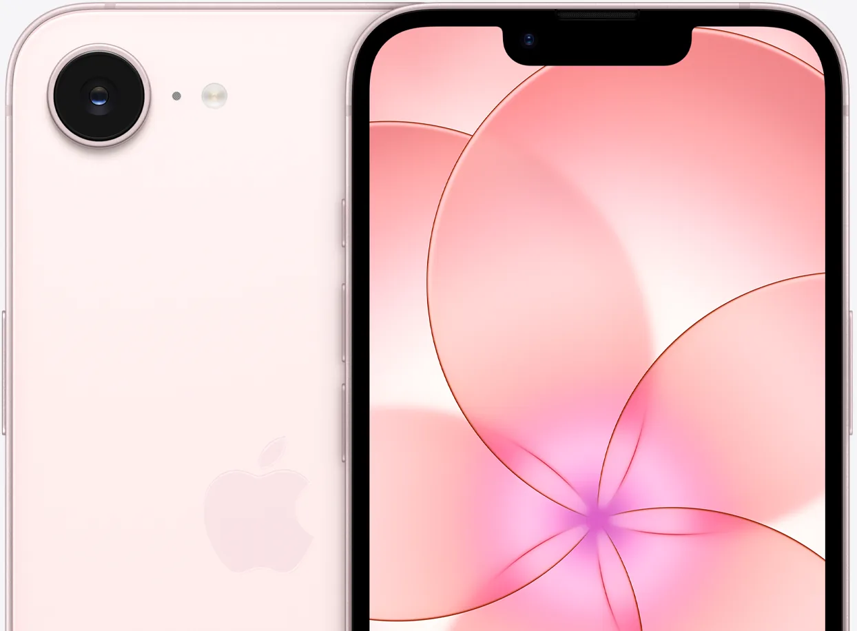 iPhone 17e розовый сзади и спереди