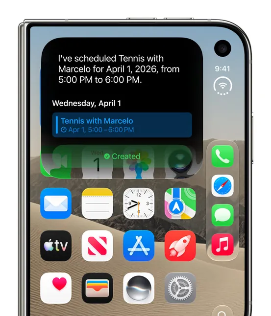 Siri AI на внешнем экране iPhone Duo
