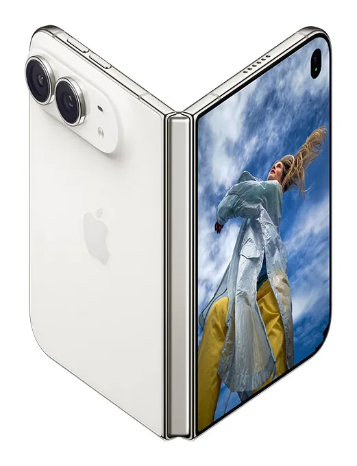 Полураскрытый iPhone Duo: титановая рамка и шарнир