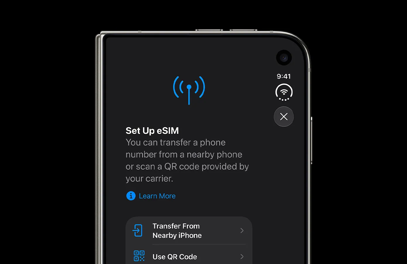 Экран настройки eSIM на iPhone