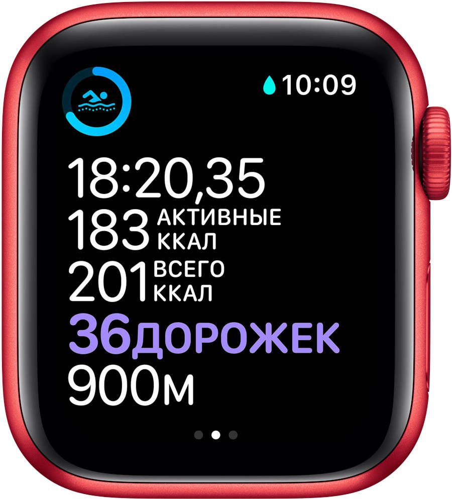 Apple Watch Series 6, 40 мм, корпус из алюминия цвета (PRODUCT)RED, спортивный ремешок красного цвета