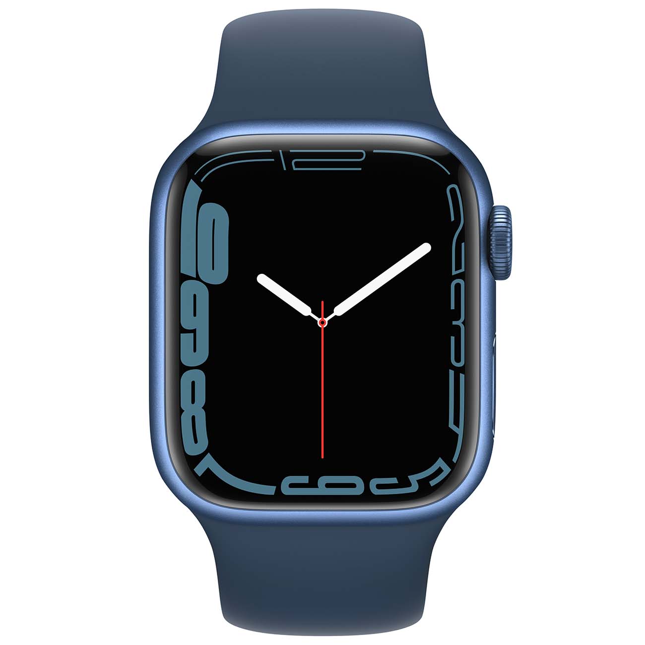 Apple Watch Series 7, 45 мм, корпус из алюминия синего цвета, спортивный ремешок «синий омут»