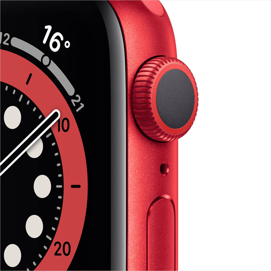 Apple Watch Series 6, 44 мм, корпус из алюминия цвета (PRODUCT)RED, спортивный ремешок красного цвета