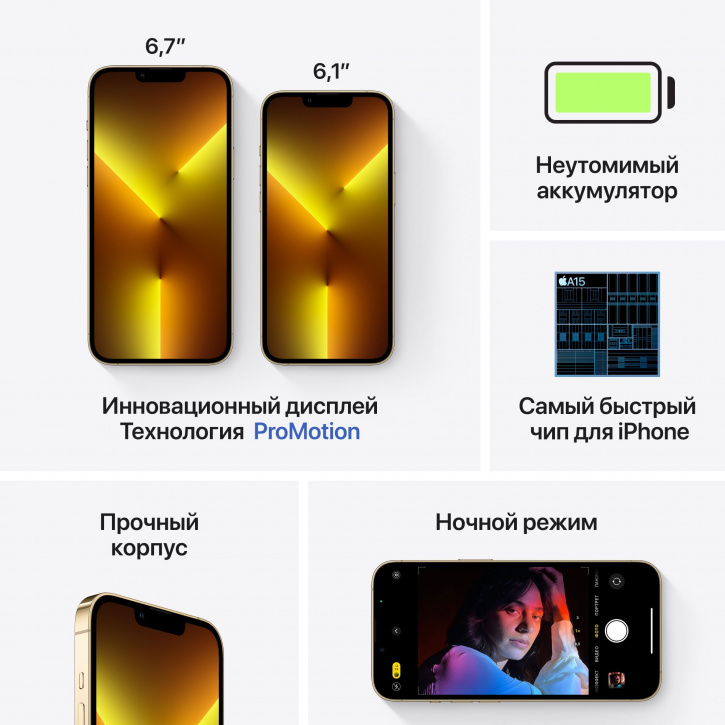 Apple iPhone 13 Pro, 128 ГБ, золотой