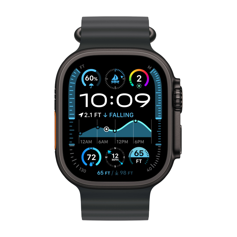 Apple Watch Ultra 2 (2024) GPS + Cellular, 49 мм, корпус из черного титана, ремешок Ocean черного цвета