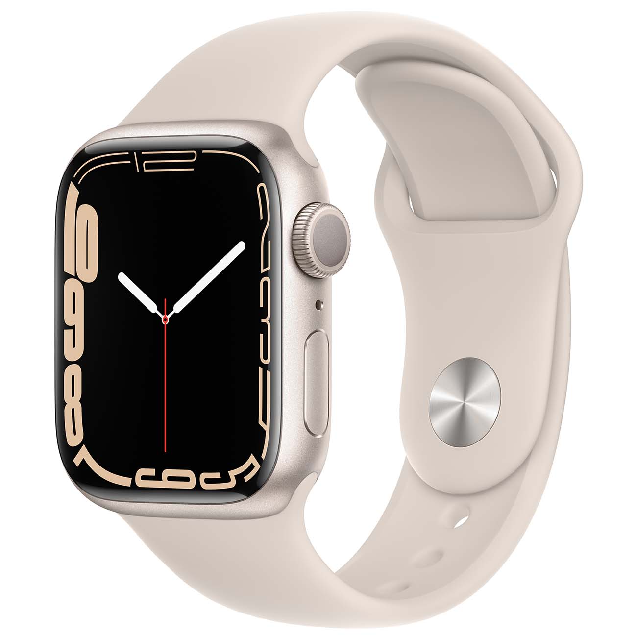 Apple Watch Series 7, 41 мм, корпус из алюминия цвета «сияющая звезда», спортивный ремешок «сияющая звезда»