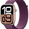 Apple Watch Series 10, 46 мм, корпус из алюминия цвета «розовое золото», спортивный браслет сливового цвета
