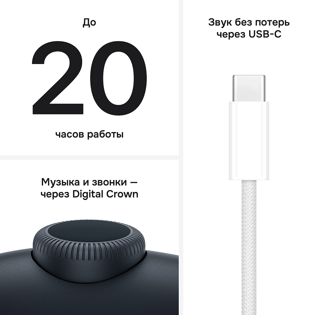 Беспроводные наушники Apple AirPods Max 2, цвет: полуночный чёрный (Midnight)
