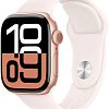 Apple Watch Series 10, 46 мм, корпус из алюминия цвета «розовое золото», спортивный ремешок цвета «румянец» M/L
