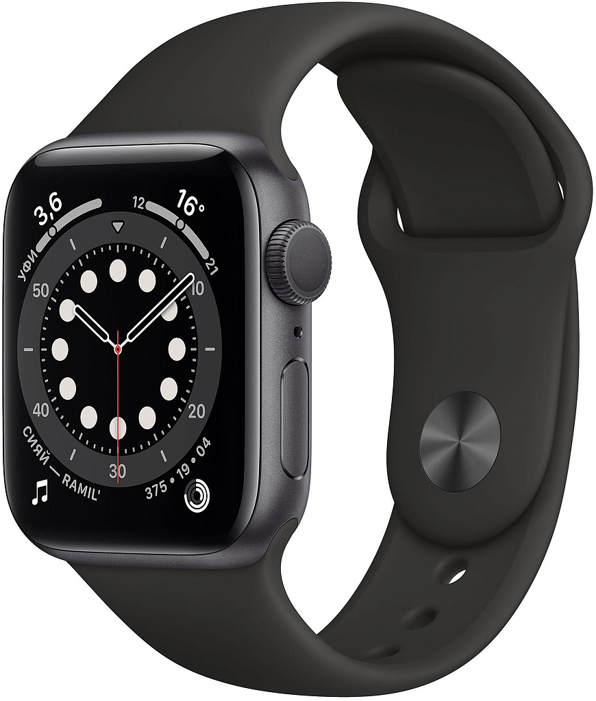 Apple Watch 6, 44mm, корпус из алюминия цвета «серый космос