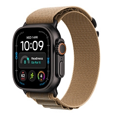 Часы Apple Watch Ultra 4 GPS 49 мм, корпус чёрный титан (Black Titanium), ремешок Alpine, цвет: пустынный (Desert), размер: L