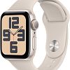Apple Watch SE 2023, 40 мм, корпус из алюминия цвета «сияющая звезда», спортивный ремешок цвета «сияющая звезда» M/L