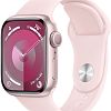 Apple Watch Series 9, 41mm, корпус из алюминия розового цвета, ремешок Sport Band нежно-розового цвета, размер S/M