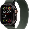 Apple Watch Ultra 2 (2024) GPS + Cellular, 49 мм, корпус из черного титана, ремешок Trail зеленого цвета, размер M/L