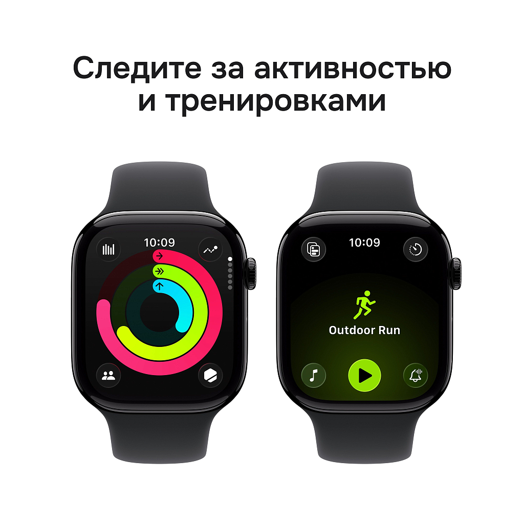 Умные часы Apple Watch Series 11 42mm Jet Black Aluminum Case with Black Sport Band - M/L