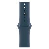 Apple Watch Series 9, 45mm, корпус из алюминия серебристого цвета, ремешок Sport Band цвета «грозовой синий», размер S/M