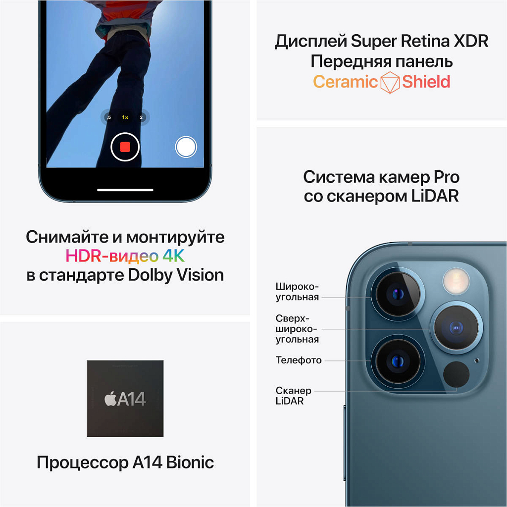 Apple iPhone 12 Pro Max, 128 ГБ, серебристый