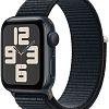 Apple Watch SE 2023, 44 мм, корпус из алюминия цвета «тёмная ночь», ремешок нейлон цвета «тёмная ночь»