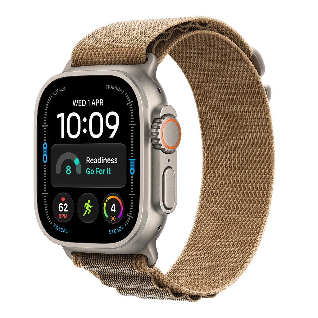 Часы Apple Watch Ultra 4 GPS 49 мм, корпус натуральный титан (Natural Titanium), ремешок Alpine, цвет: пустынный (Desert), размер: L