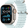 Apple Watch Ultra 2 (2024) GPS + Cellular, 49 мм, корпус из бежевого титана, ремешок Ocean цвета ледяной голубой