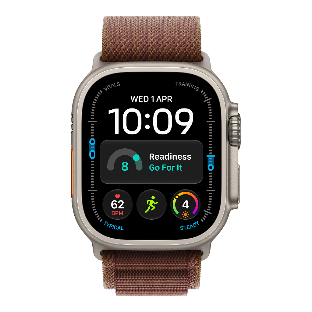 Часы Apple Watch Ultra 4 GPS 49 мм, корпус натуральный титан (Natural Titanium), ремешок Alpine, цвет: бордовый (Burgundy), размер: S