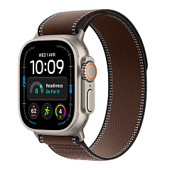 Часы Apple Watch Ultra 4 GPS 49 мм, корпус натуральный титан (Natural Titanium), ремешок Trail, цвет: тёмно-коричневый (Dark Umber), размер: M/L