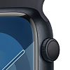 Apple Watch Series 9, 45mm, корпус из алюминия цвета «тёмная ночь», ремешок Sport Band цвета «тёмная ночь», размер S/M