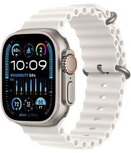 Apple Watch Ultra 2 GPS + Cellular, 49mm, корпус из титана, ремешок Ocean белого цвета