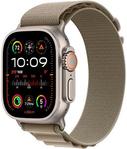 Apple Watch Ultra 2 GPS + Cellular, 49mm, корпус из титана, ремешок Alpine оливкового цвета, размер L