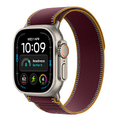 Часы Apple Watch Ultra 4 GPS 49 мм, корпус натуральный титан (Natural Titanium), ремешок Trail, цвет: бордовый (Burgundy), размер: M/L
