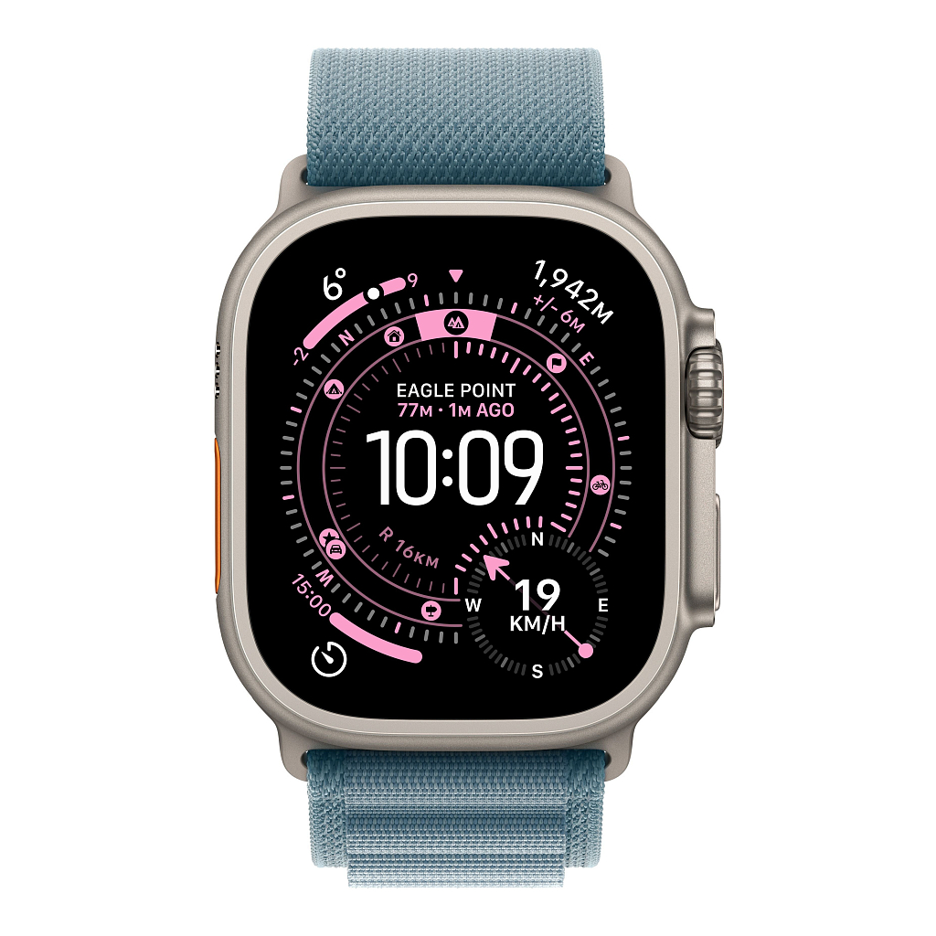 Умные часы Apple Watch Ultra 3, 49 мм, Natural Titanium Light Blue Alpine Loop L