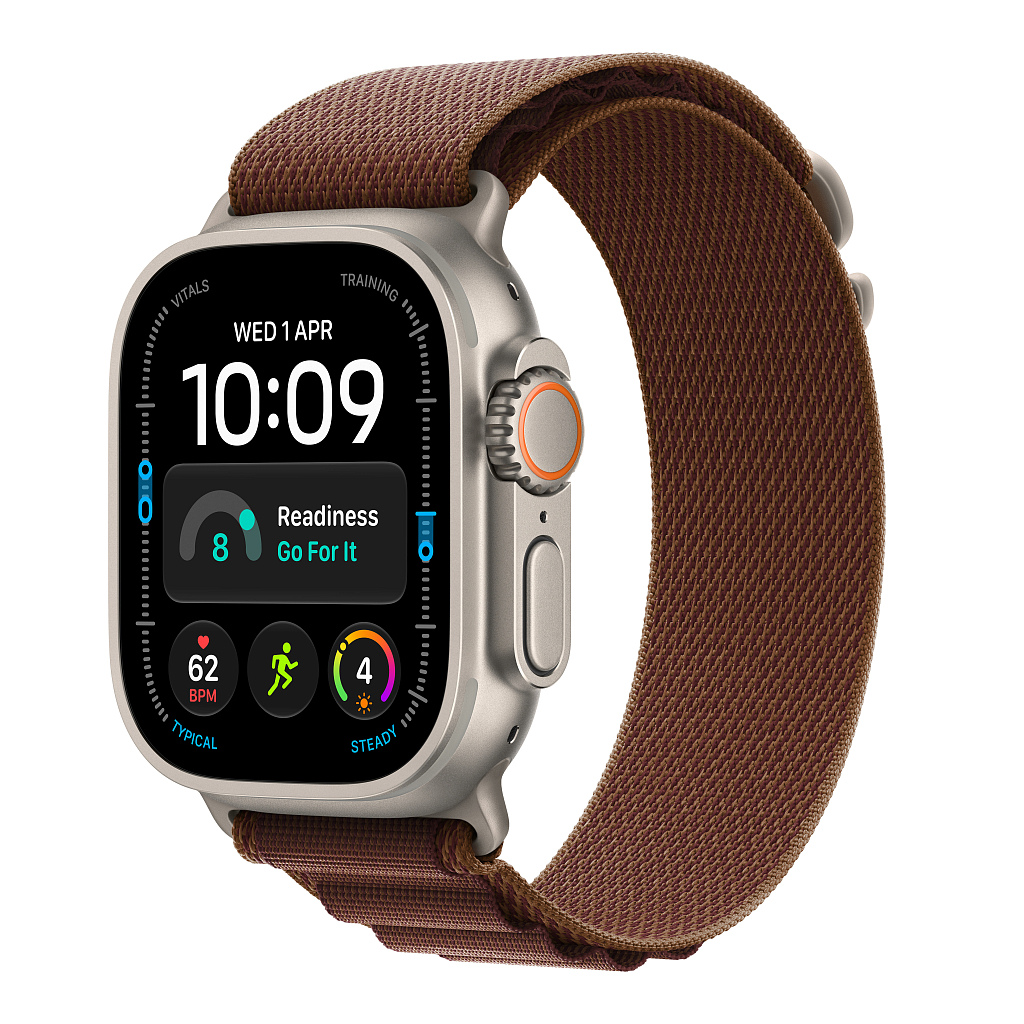 Часы Apple Watch Ultra 4 GPS 49 мм, корпус натуральный титан (Natural Titanium), ремешок Alpine, цвет: бордовый (Burgundy), размер: S