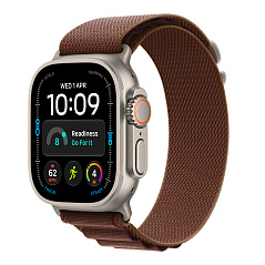 Часы Apple Watch Ultra 4 GPS 49 мм, корпус натуральный титан (Natural Titanium), ремешок Alpine, цвет: бордовый (Burgundy), размер: M