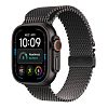 Часы Apple Watch Ultra 4 GPS 49 мм, корпус чёрный титан (Black Titanium), миланский сетчатый браслет, цвет: чёрный титан (Black Titanium), размер: L